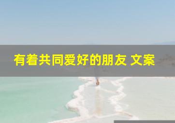 有着共同爱好的朋友 文案